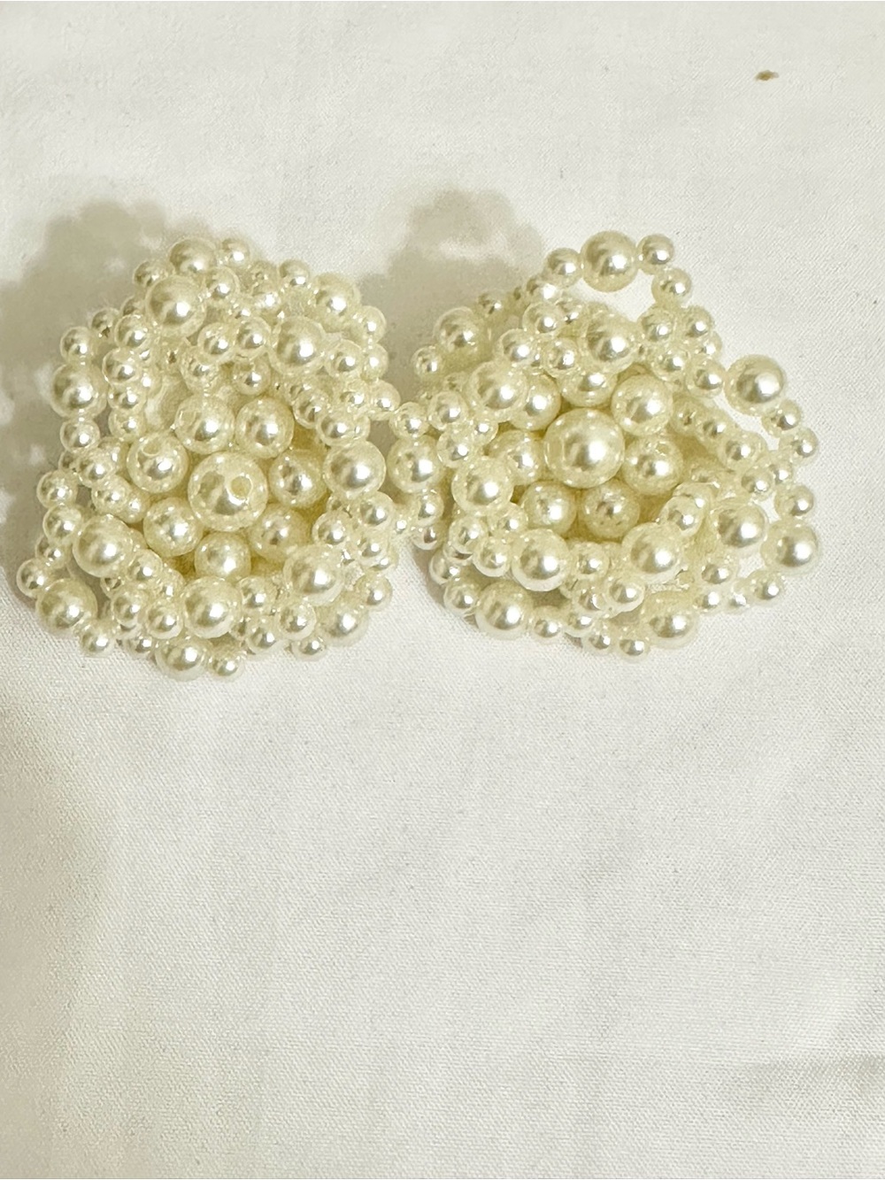 Classic Ivory Pearl Cluster Earrings